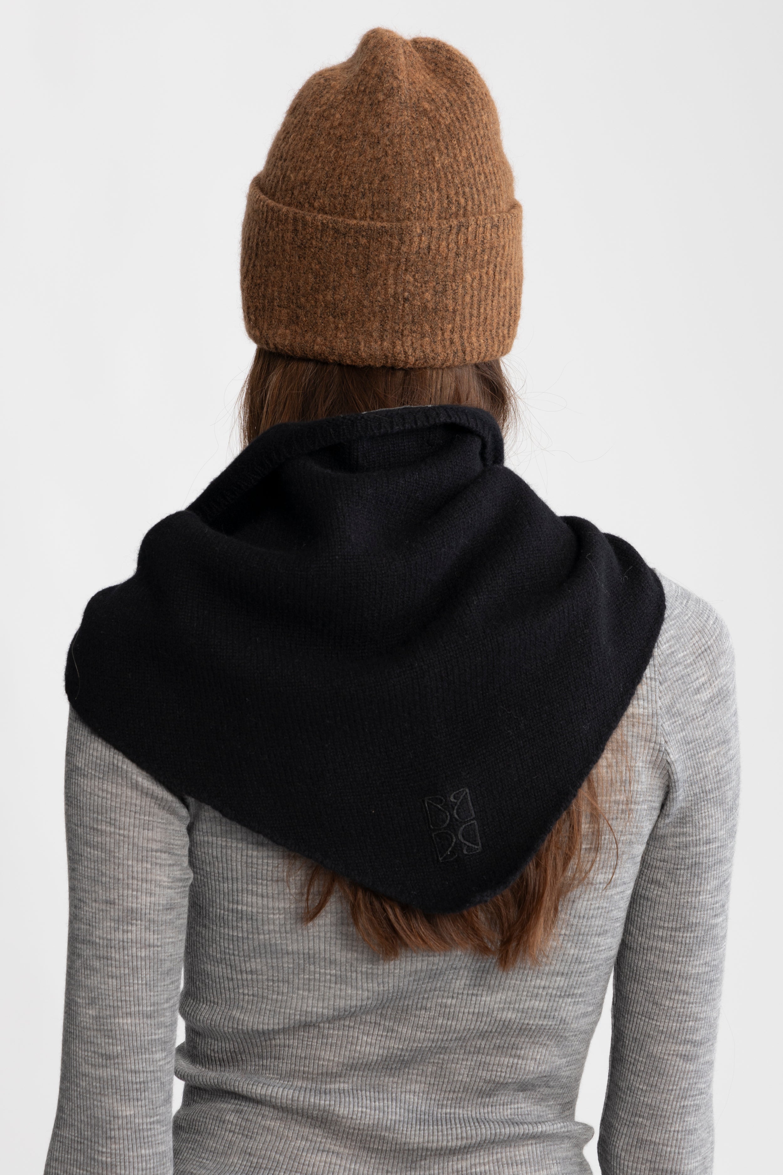 Victoria Wool Cashmere Scarf - Black