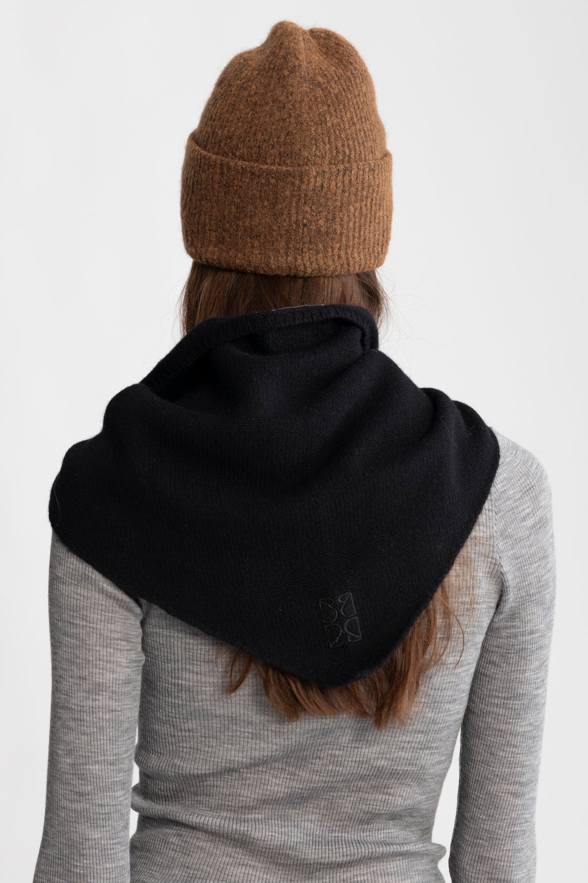 Victoria Wool Cashmere Scarf - Black