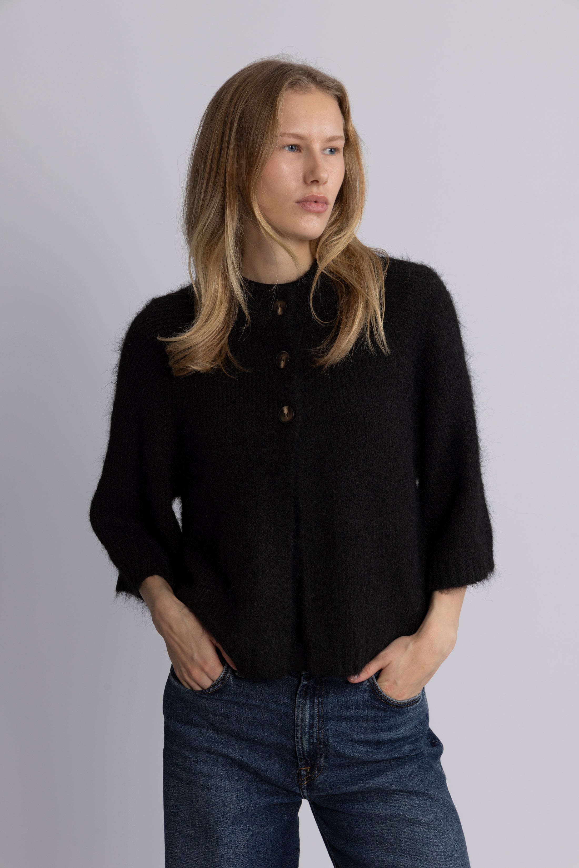 Diana Cape Cardigan - Dark Brown