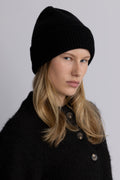 Victoria Cashmere Wool Beanie - Black