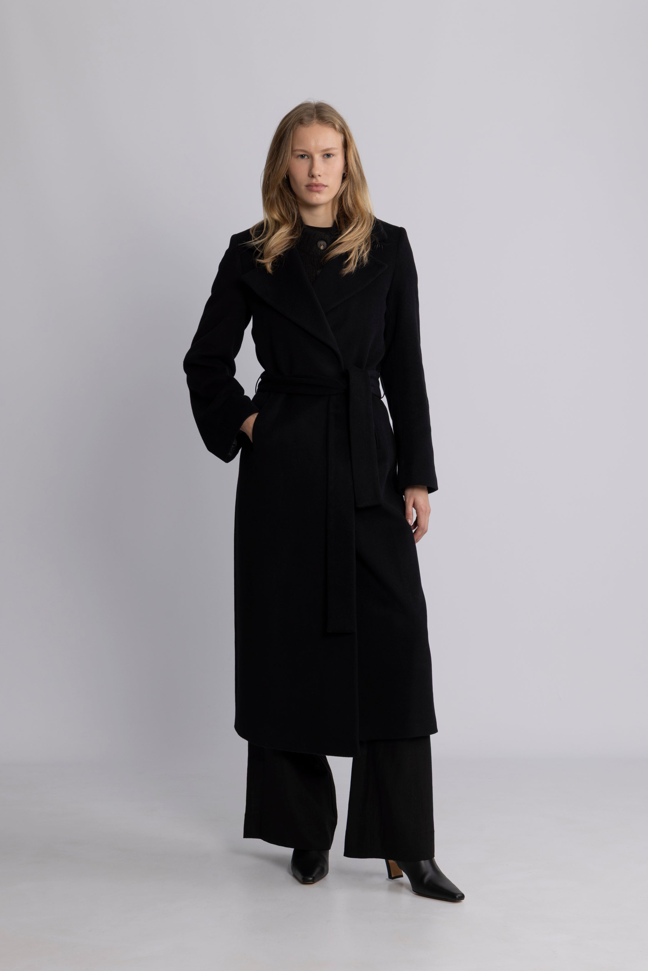 Charlotta Cashmere Coat - Black