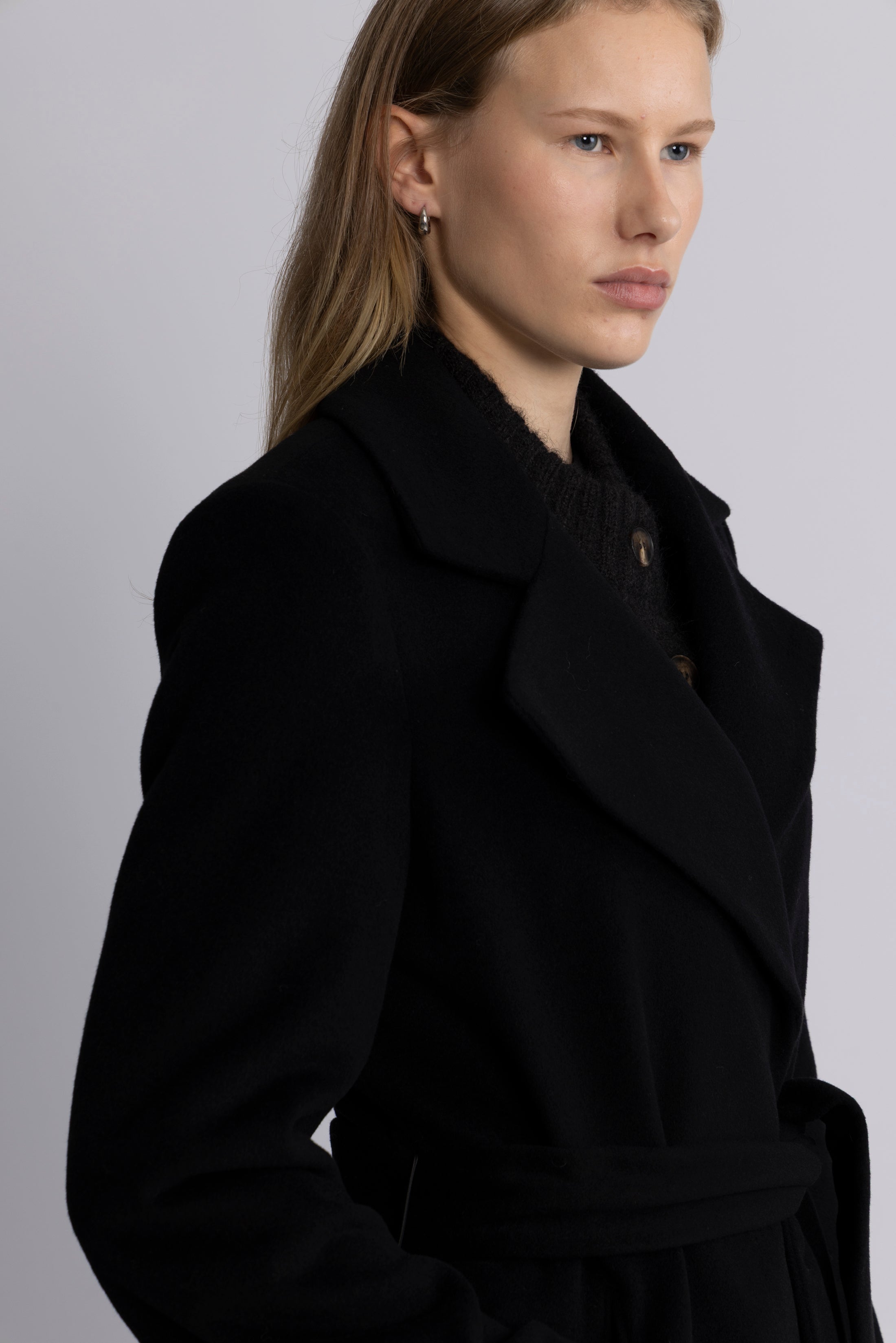 Charlotta Cashmere Coat - Black