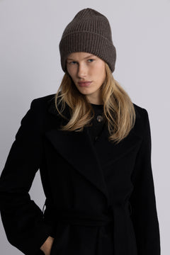 Victoria Cashmere Wool Beanie - Brown