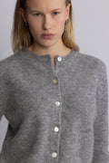 Mina Wool Cardigan - Light Grey Melange