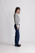 Pernille Knit Cardigan - Navy Striped