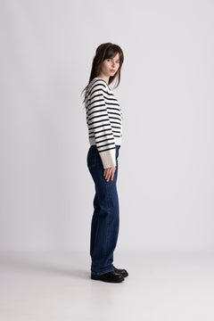 Pernille Knit Cardigan - Navy Striped