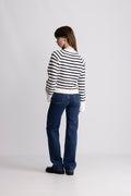 Pernille Knit Cardigan - Navy Striped