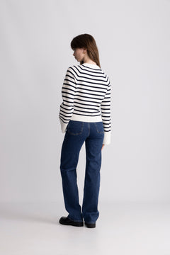 Pernille Knit Cardigan - Navy Striped