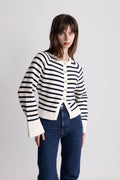 Pernille Knit Cardigan - Navy Striped