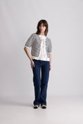 Frida Bow Knit - Off White/Blue