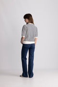 Frida Bow Knit - Off White/Blue