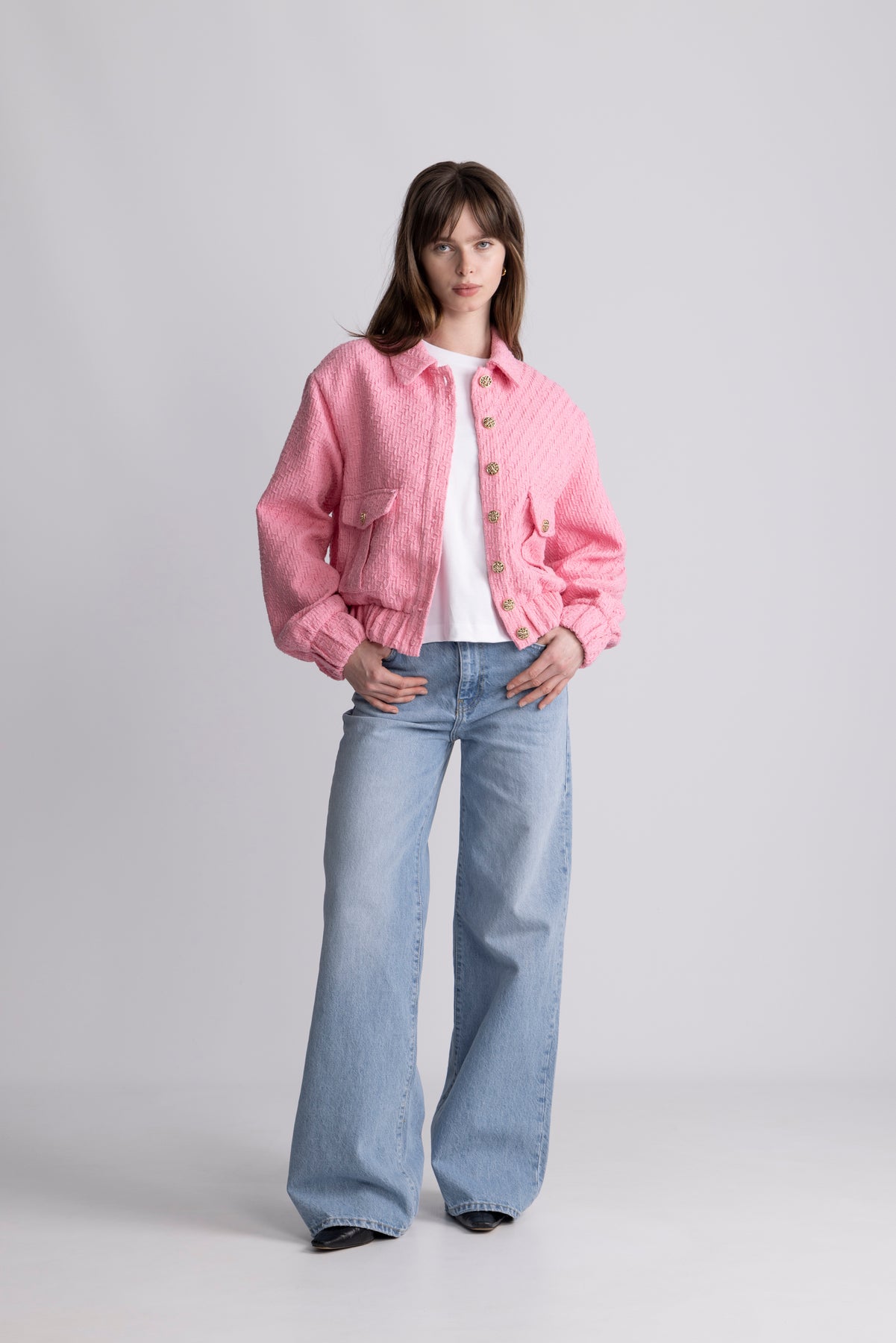 Tone Tweed Jacket - Light Pink