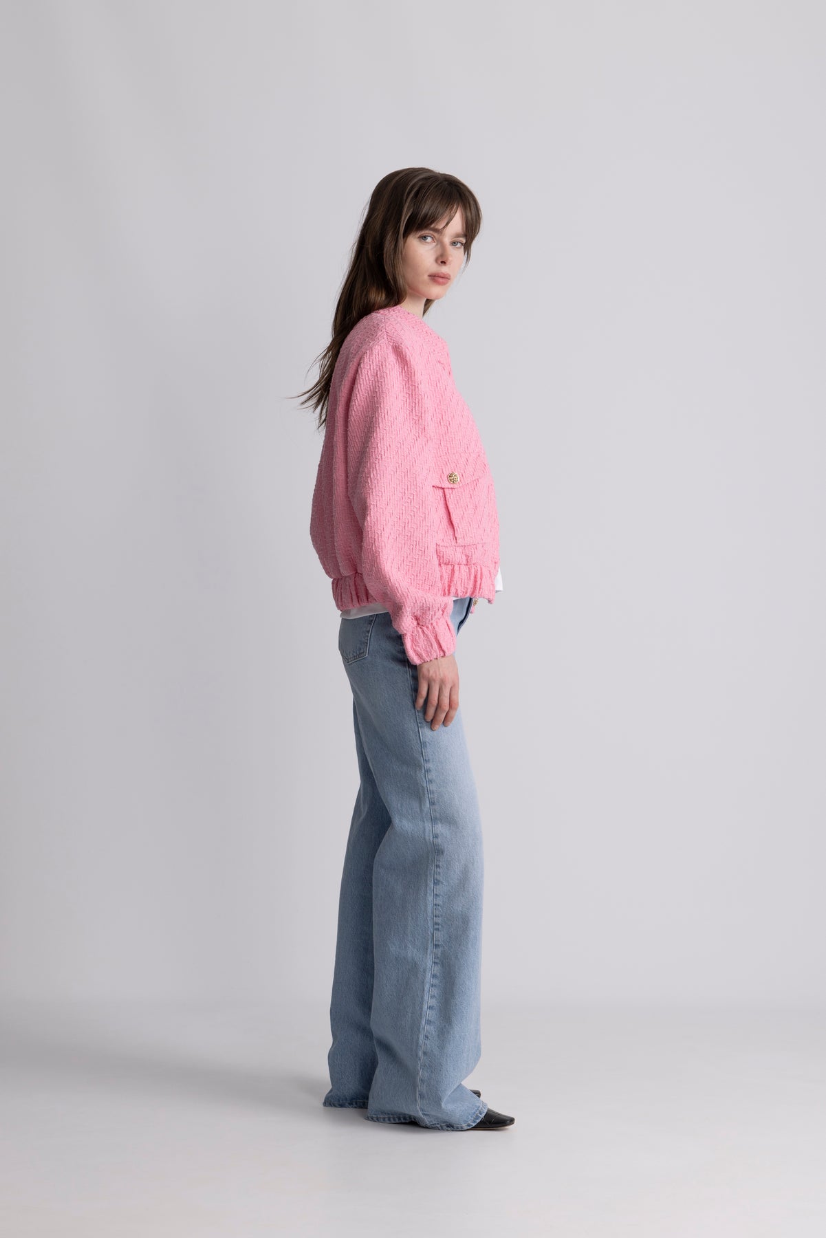 Tone Tweed Jacket - Light Pink