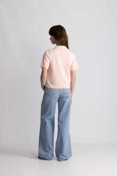 Helen Polo Knit Cardigan - Apricot