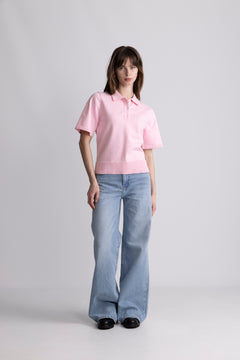 Esther Polo Knit Top - Pink