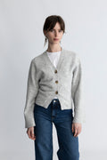 Elisabeth Knit Cardigan - Light Grey Melange