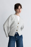 Elisabeth Knit Cardigan - Light Grey Melange