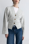 Elisabeth Knit Cardigan - Light Grey Melange