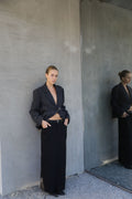 Mya Herringbone Blazer - Black