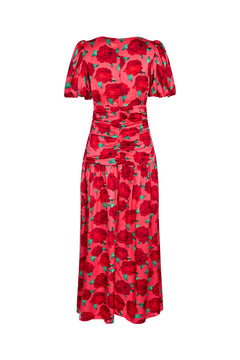 Elaine Dress - Coral Roses