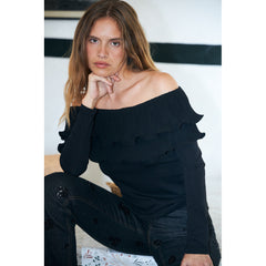 Flounce Blouse - Black