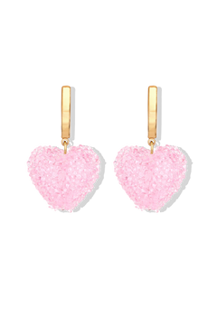 Jelly Heart Hoops - Baby Pink