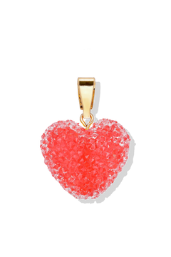 Jelly Heart Pendant Classic Connector - Watermelon