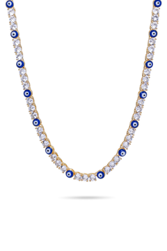 Serena Necklace X Evil Eye - Greek Blue