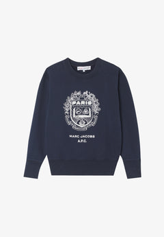 The Shrunken Paris Crewneck - Dark Navy