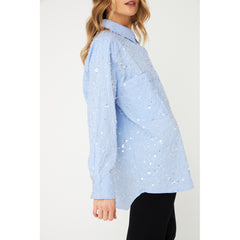 Ellie Shirt - Blue Sequin Stripe