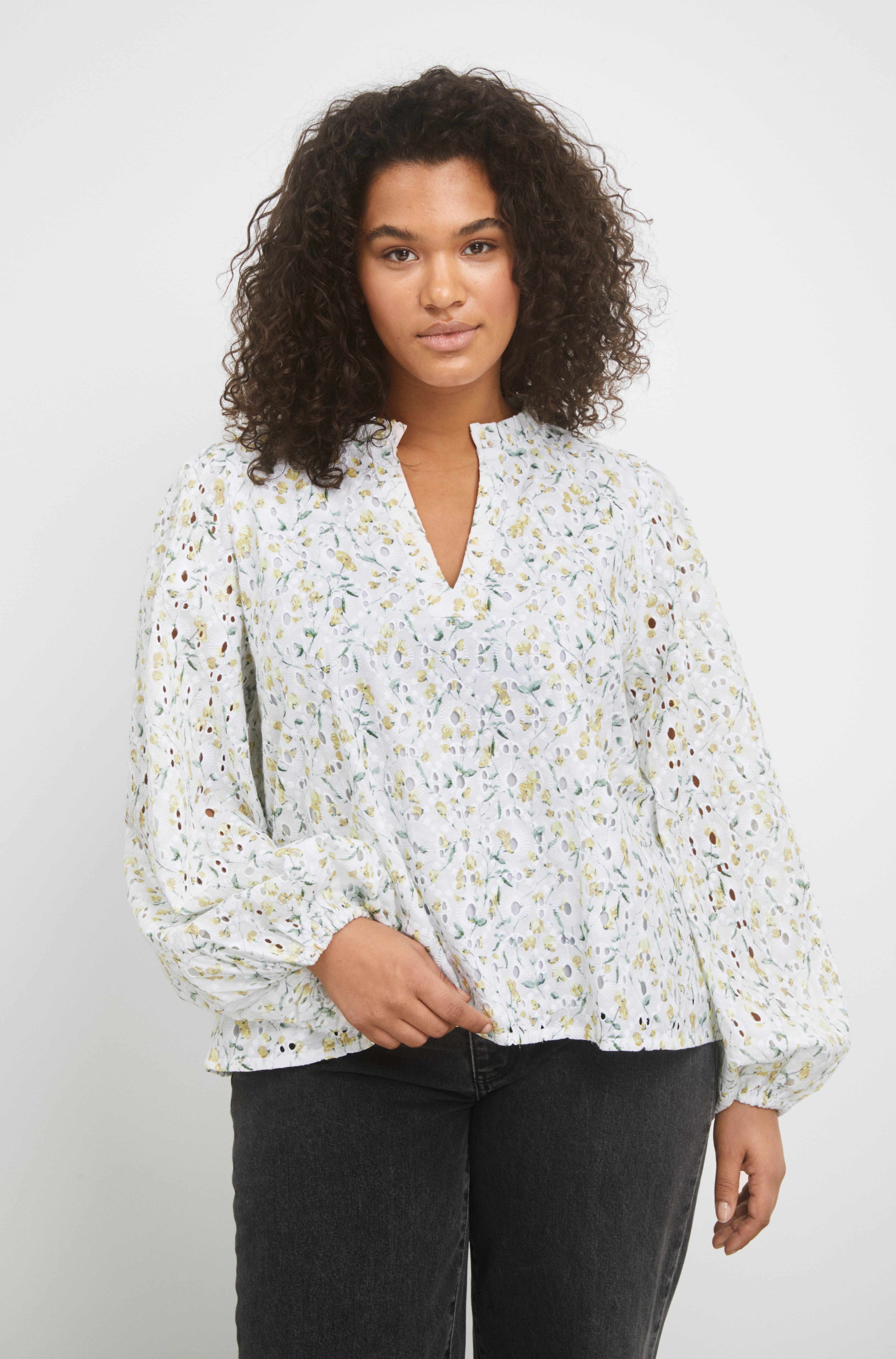 Karro Blouse - Yellow Branch Print