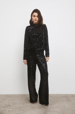 Jagger Sequin Trouser - Black
