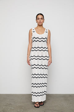 Basilia Dress - Cream Stripe
