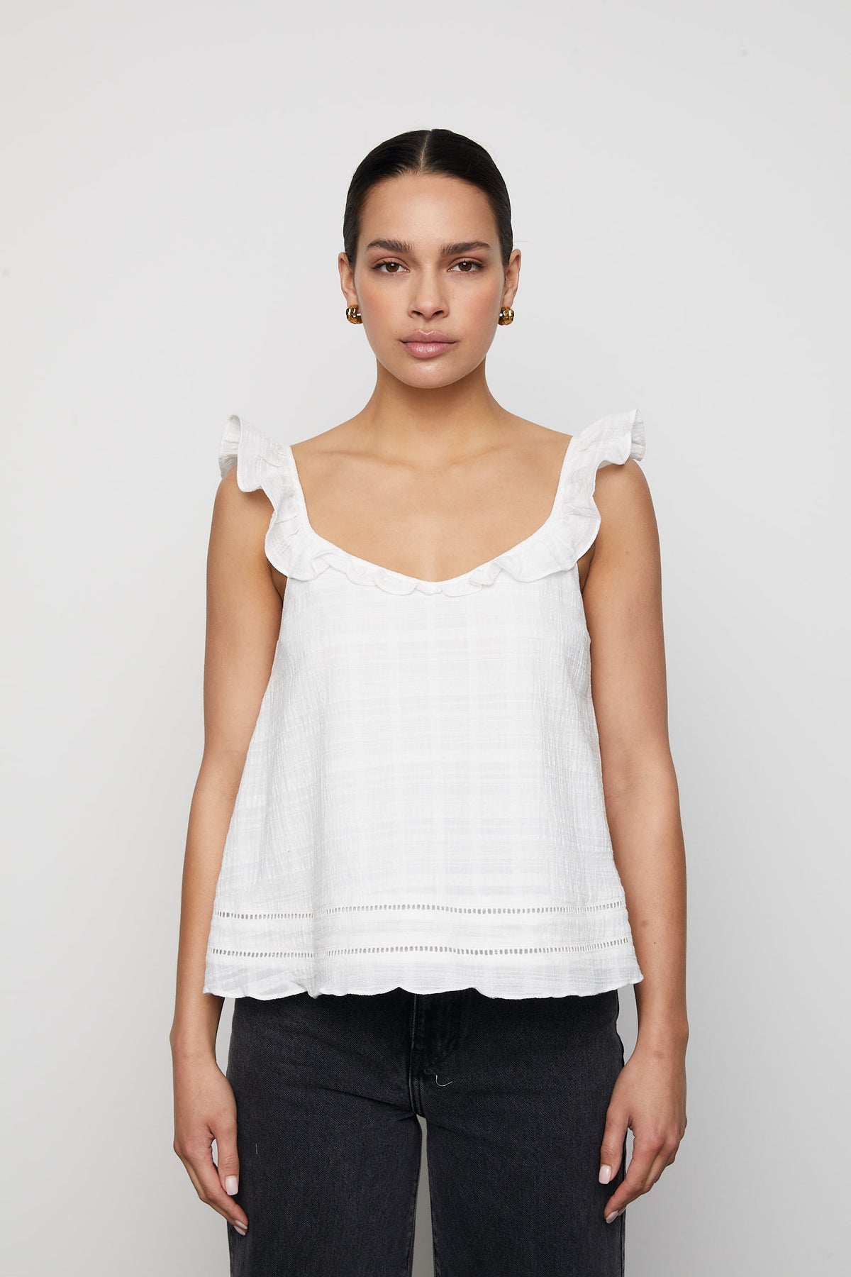 Camilla Pihl T skjorter Topper Elena Top White Villoid camilla-pihl-t-skjorter-topper-elena-top-white-villoid