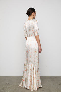 Paloma Dress - Peachy Rose Print