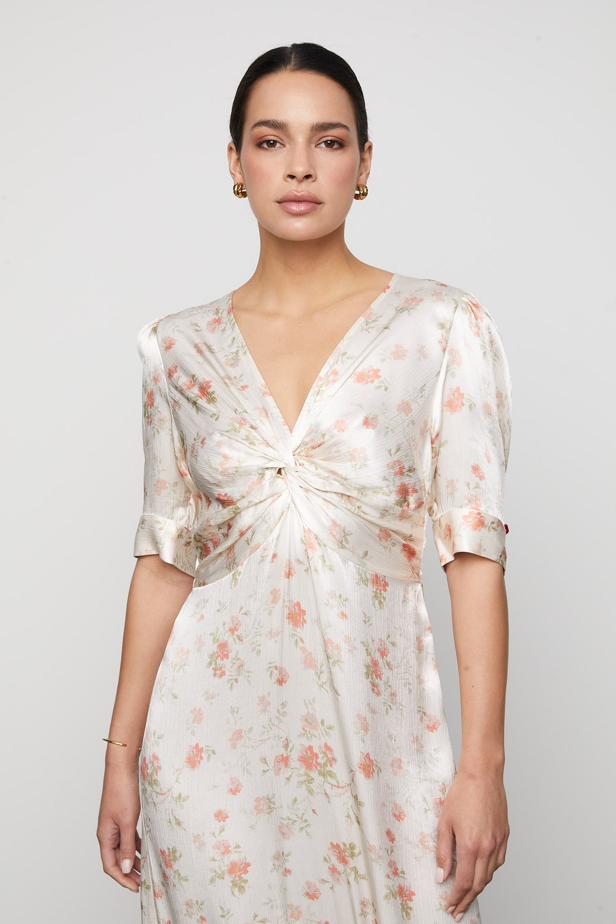 Paloma Dress - Peachy Rose Print