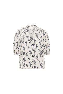 Caria Blouse - Cream Hortensia Print