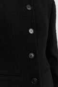 Carol Fitted Round Neck Blazer - Black