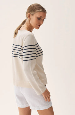 Carrie Sweater - Ecru/Marine