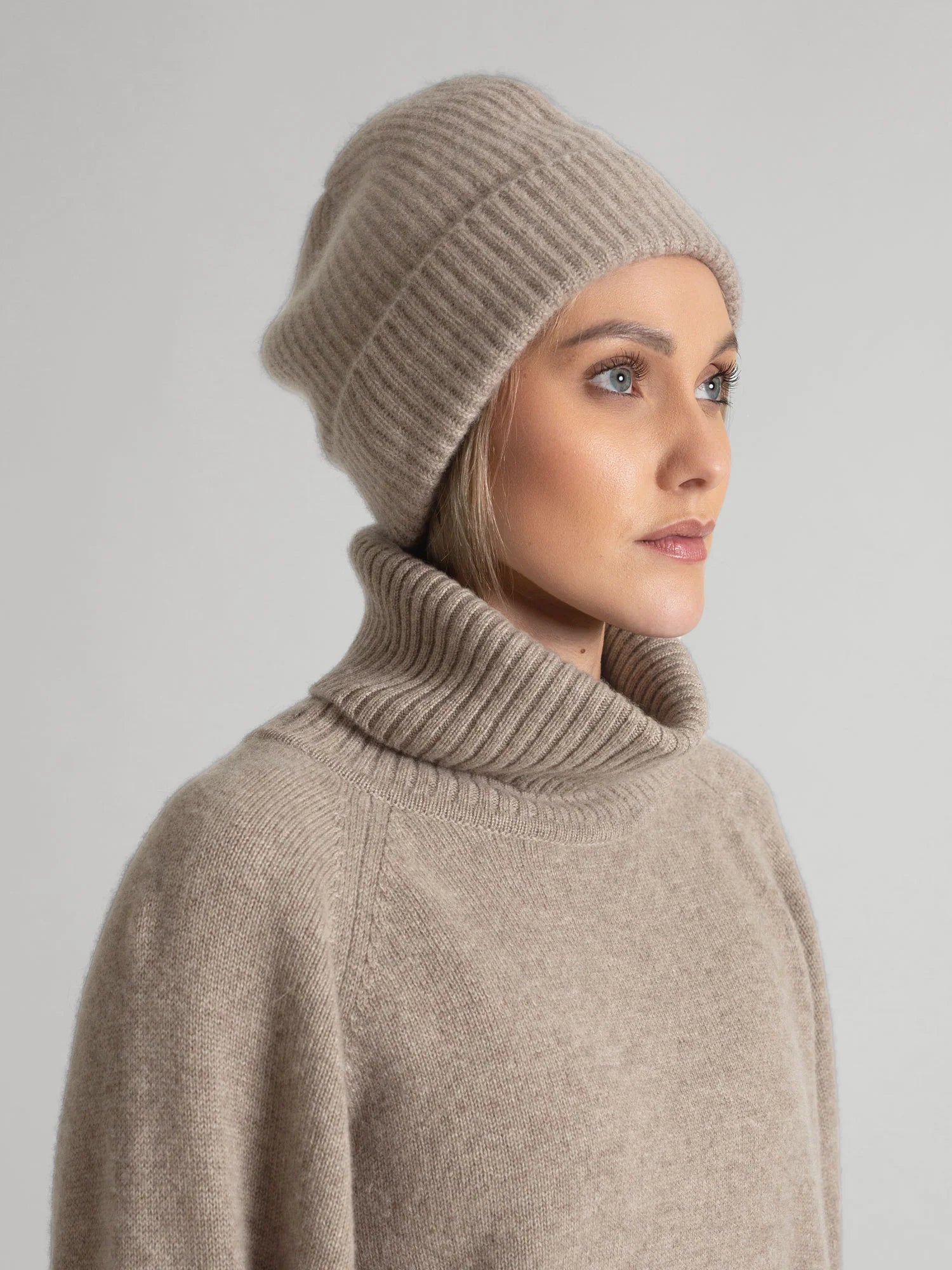 Cashmere Beanie "Elli" - Toast