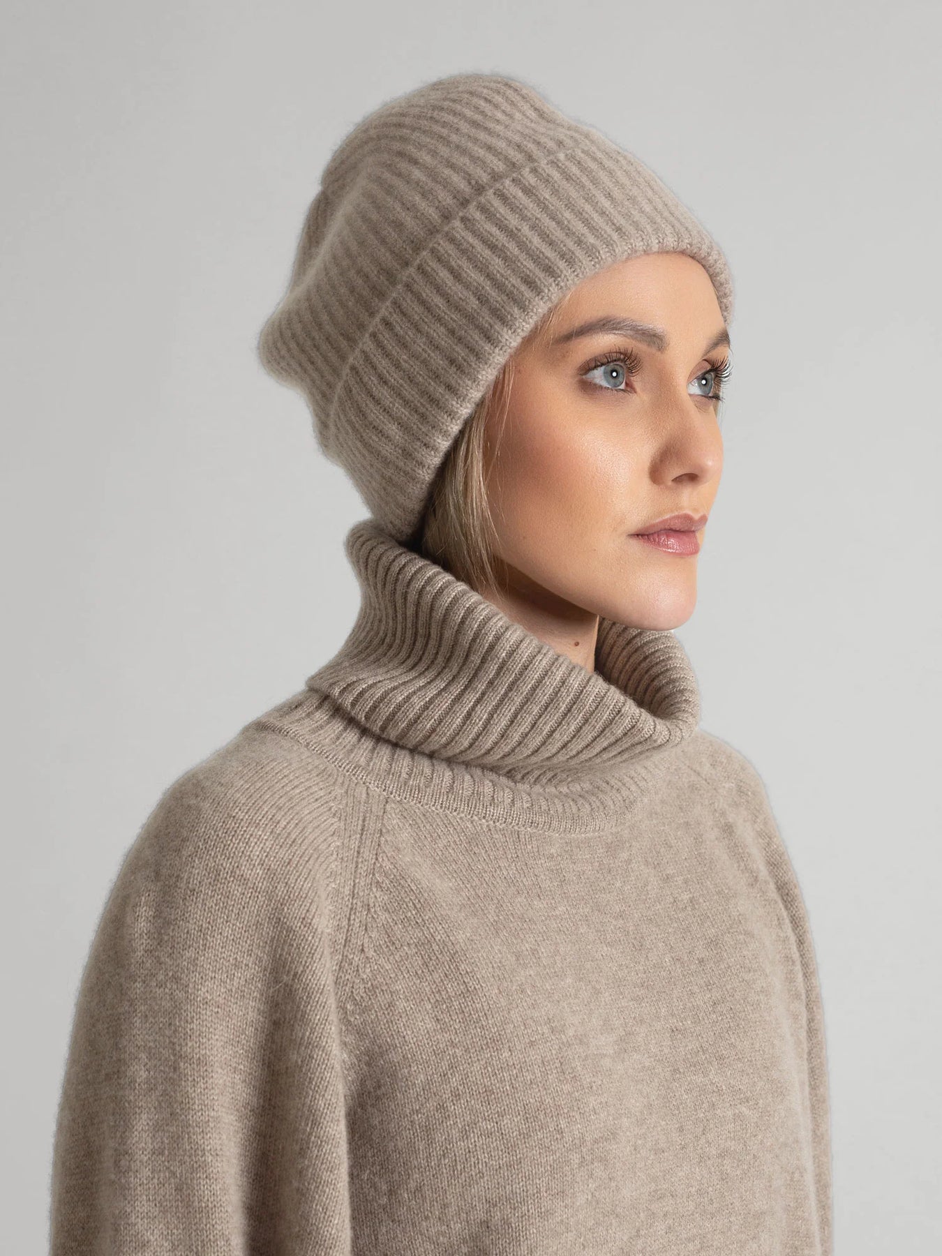 Cashmere Beanie "Elli" - Toast