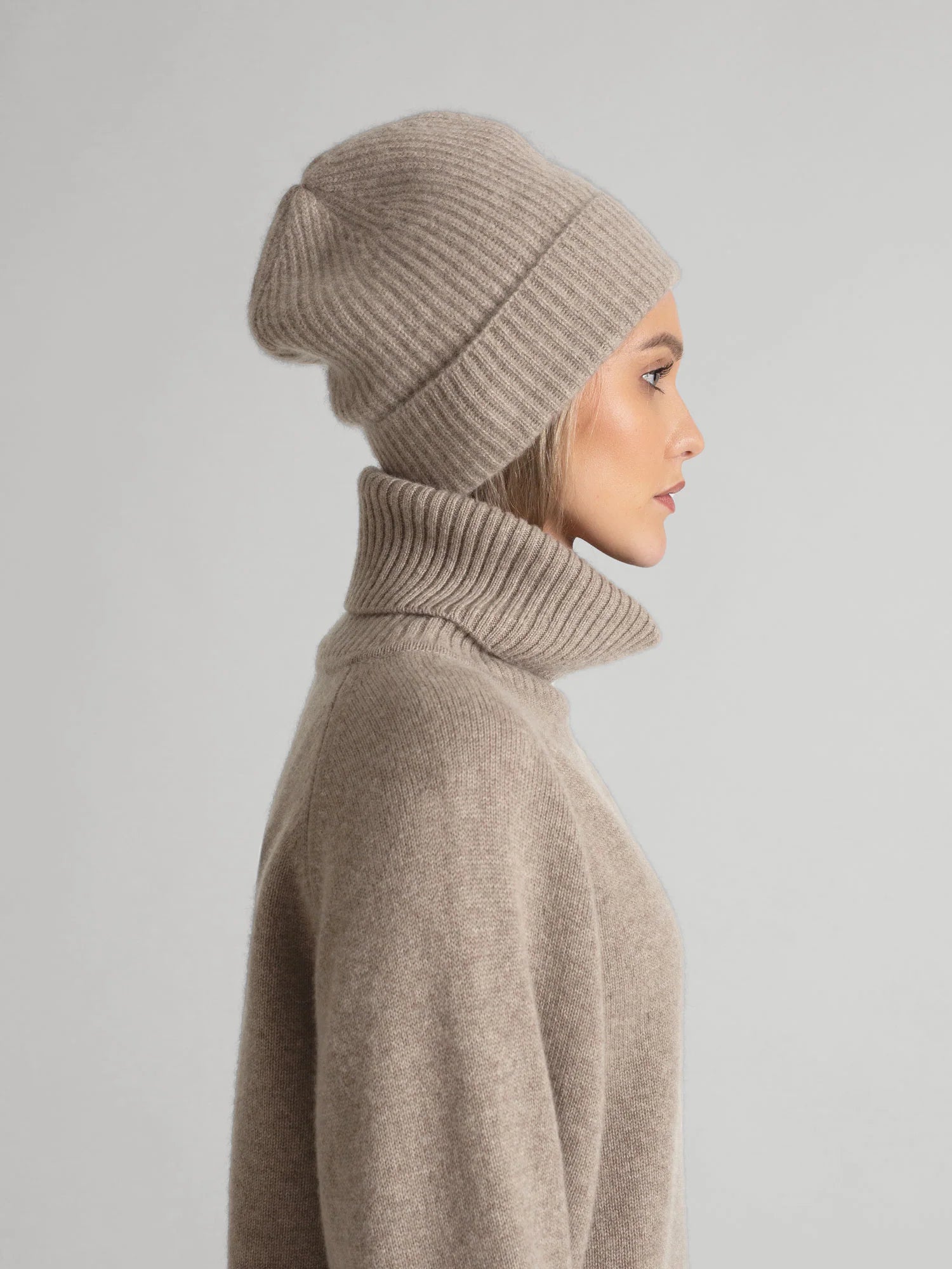 Cashmere Beanie "Elli" - Toast