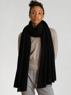 Cashmere Scarf  "Flow" - Black
