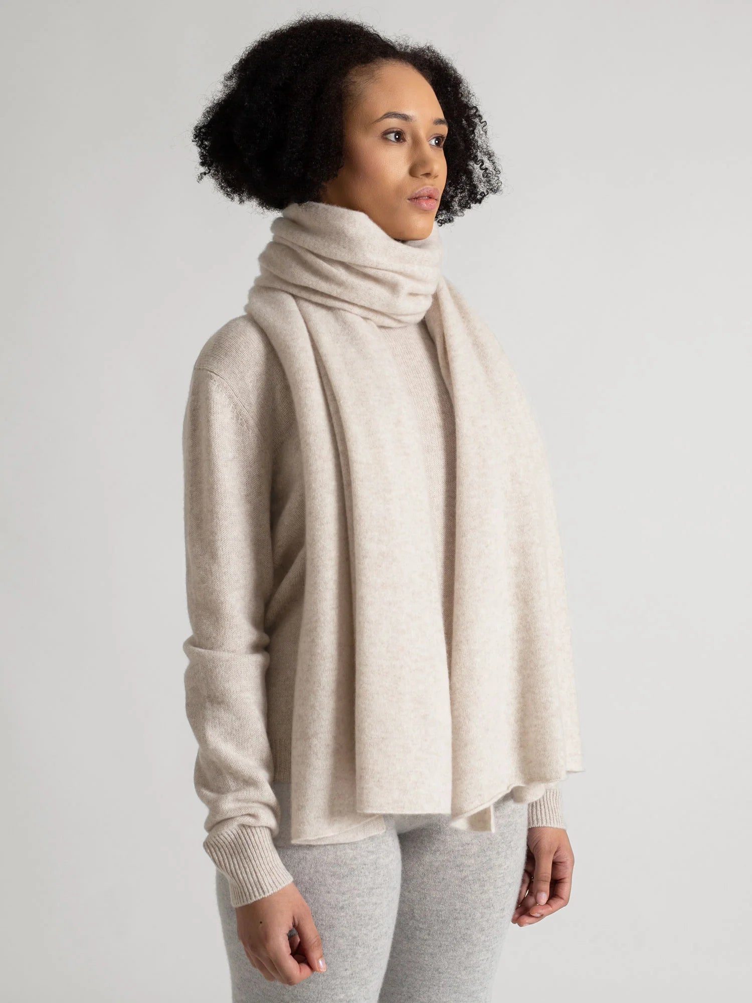 Cashmere Scarf "Signature" - Beige
