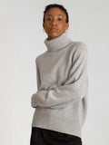 Cashmere Sweater With High Neck “Milano” - Light Grey