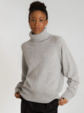 Cashmere Sweater With High Neck “Milano” - Light Grey