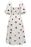 Cheri Fruit Dress - White With Watermelon