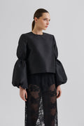 Cia Double Pouf Sleeve Blouse - Black