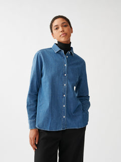 Liv Denim Shirt - Washed Mid Blue