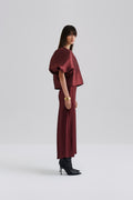 Cleo Puff Sleeve Blouse - Wine